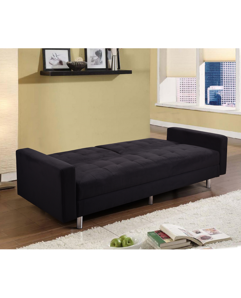 Divano letto 3 posti, reclinabile, contenitore nero 197 cm Sicorage Kayer