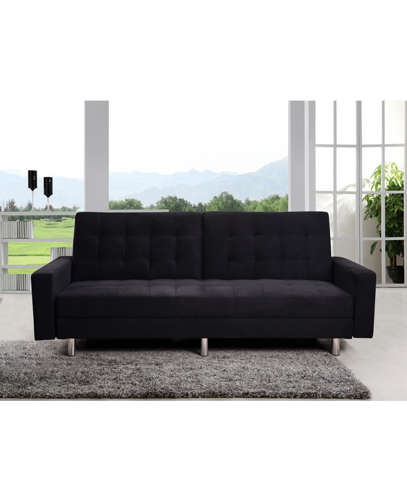 Divano letto 3 posti, reclinabile, contenitore nero 197 cm Sicorage Kayer