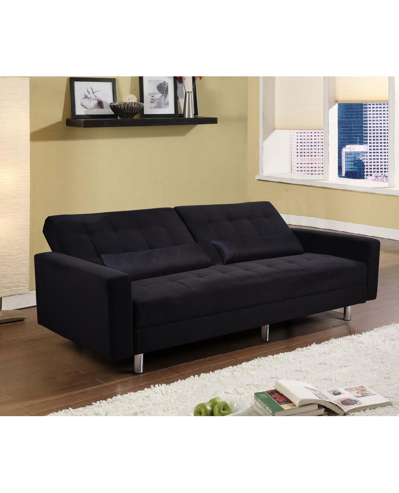 Divano letto 3 posti, reclinabile, contenitore nero 197 cm Sicorage Kayer