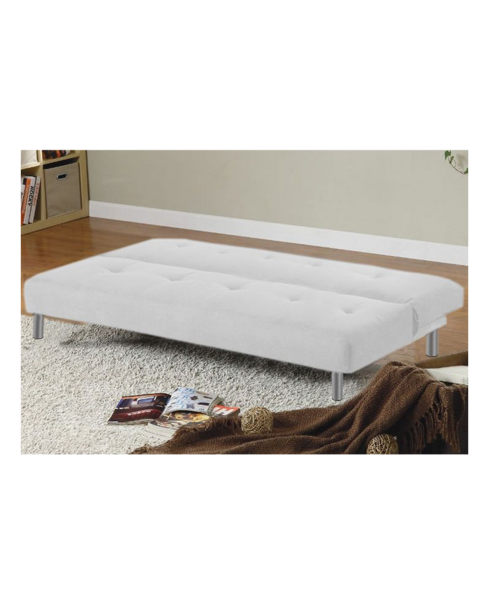 Divano letto 3 posti, reclinabile in microfibra bianco 180 cm Sicorage Soffy