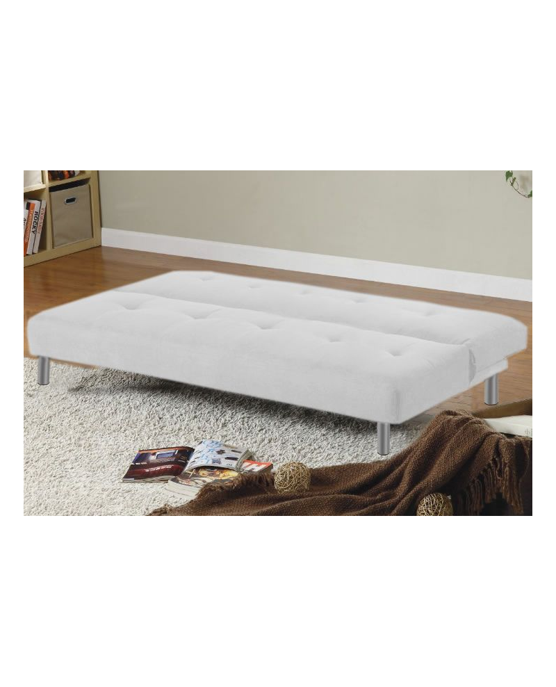 Divano letto 3 posti, reclinabile in microfibra bianco 180 cm Sicorage Soffy