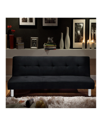 Divano letto 3 posti, reclinabile in microfibra nero180 cm Sicorage Soffy