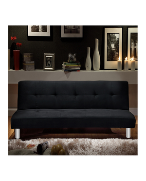 Divano letto 3 posti, reclinabile in microfibra nero180 cm Sicorage Soffy