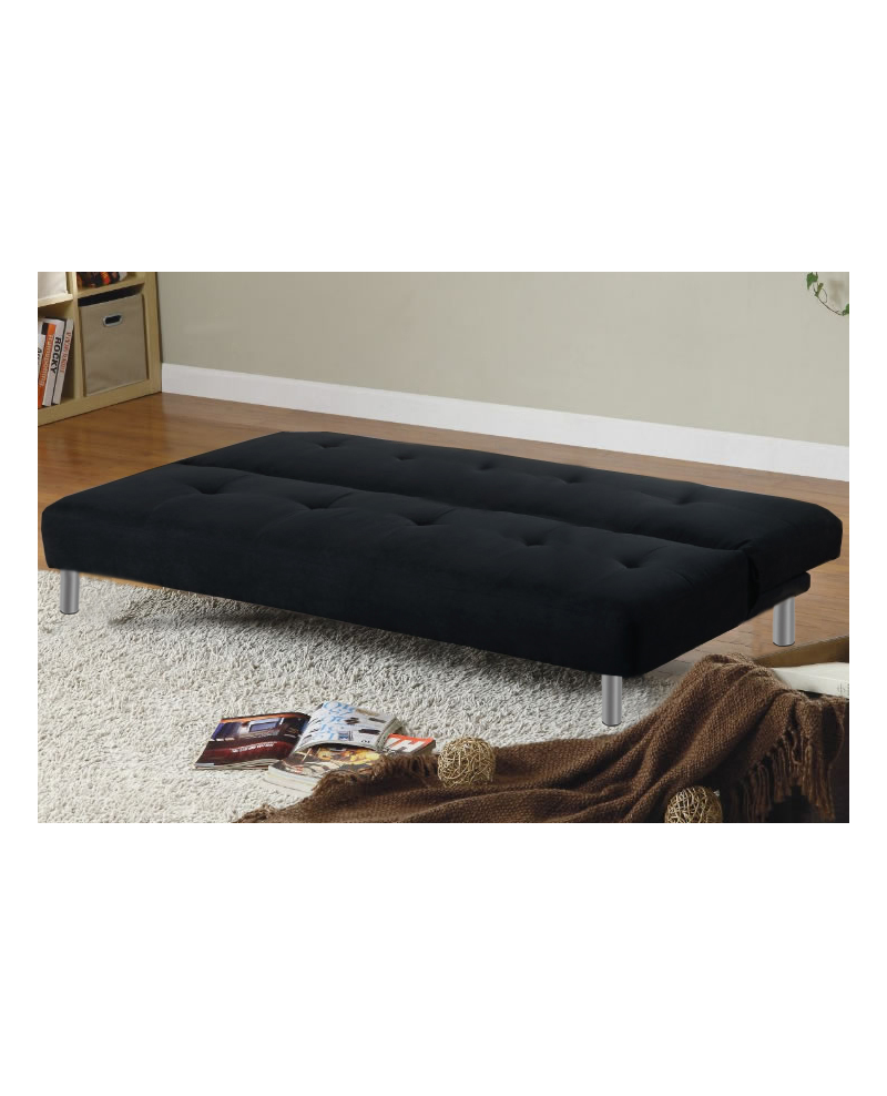 Divano letto 3 posti, reclinabile in microfibra nero180 cm Sicorage Soffy