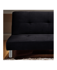 Divano letto 3 posti, reclinabile in microfibra nero180 cm Sicorage Soffy