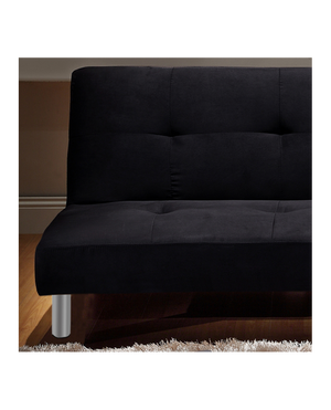 Divano letto 3 posti, reclinabile in microfibra nero180 cm Sicorage Soffy