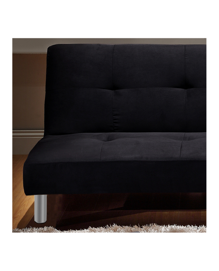 Divano letto 3 posti, reclinabile in microfibra nero180 cm Sicorage Soffy