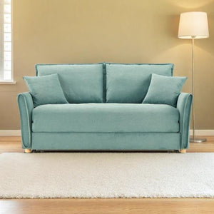 Divano letto Cassie con contenitore colore verde acqua