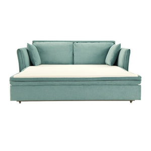 Divano letto Cassie con contenitore colore verde acqua