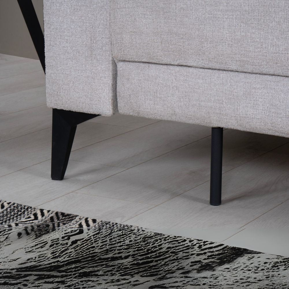 Divano letto Derry 3 posti in tessuto grigio chiaro 07-900