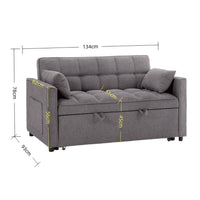 Divano letto Eiri 2 posti in tessuto ZE119-15 grigio