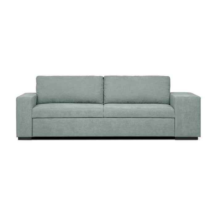 Divano letto Karponga 3 posti con 2 pouff in tessuto G0830 verde