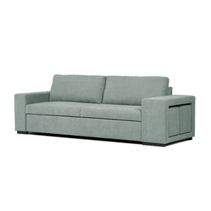 Divano letto Karponga 3 posti con 2 pouff in tessuto G0830 verde