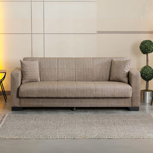 Divano letto contenitore Moon 3 posti in tessuto Internobase 07 camel