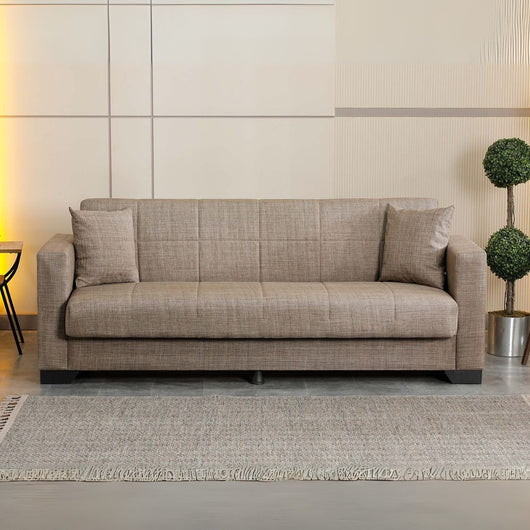 Divano letto contenitore Moon 3 posti in tessuto Internobase 07 camel