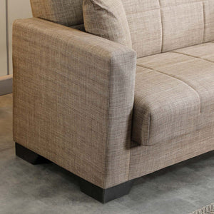 Divano letto contenitore Moon 3 posti in tessuto Internobase 07 camel