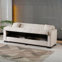 Divano letto contenitore Moon 3 posti in tessuto Internobase 09 cream