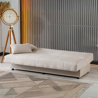 Divano letto contenitore click clack Moon senza braccioli in tessuto Internobase 09 cream