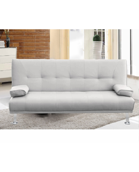 Divano letto reclinabile 3 posti ecopelle bianco doppio cuscino Sicorage Kidren