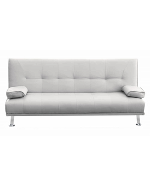 Divano letto reclinabile 3 posti ecopelle bianco doppio cuscino Sicorage Kidren