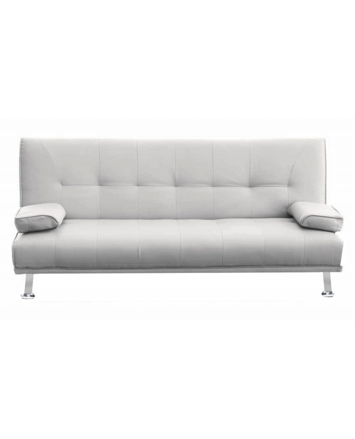 Divano letto reclinabile 3 posti ecopelle bianco doppio cuscino Sicorage Kidren