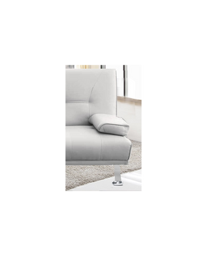 Divano letto reclinabile 3 posti ecopelle bianco doppio cuscino Sicorage Kidren