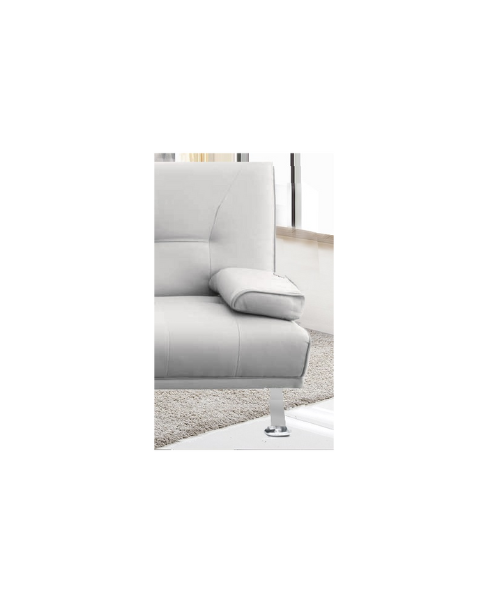 Divano letto reclinabile 3 posti ecopelle bianco doppio cuscino Sicorage Kidren