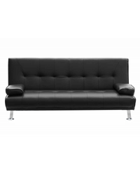 Divano letto reclinabile 3 posti ecopelle nero doppio cuscino Sicorage Kidren