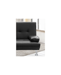 Divano letto reclinabile 3 posti ecopelle nero doppio cuscino Sicorage Kidren