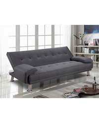 Divano letto reclinabile 3 posti lino microfibra grigio Sicorage Crusy