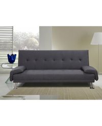 Divano letto reclinabile 3 posti lino microfibra grigio Sicorage Crusy