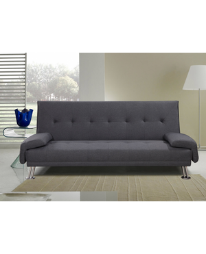 Divano letto reclinabile 3 posti lino microfibra grigio Sicorage Crusy