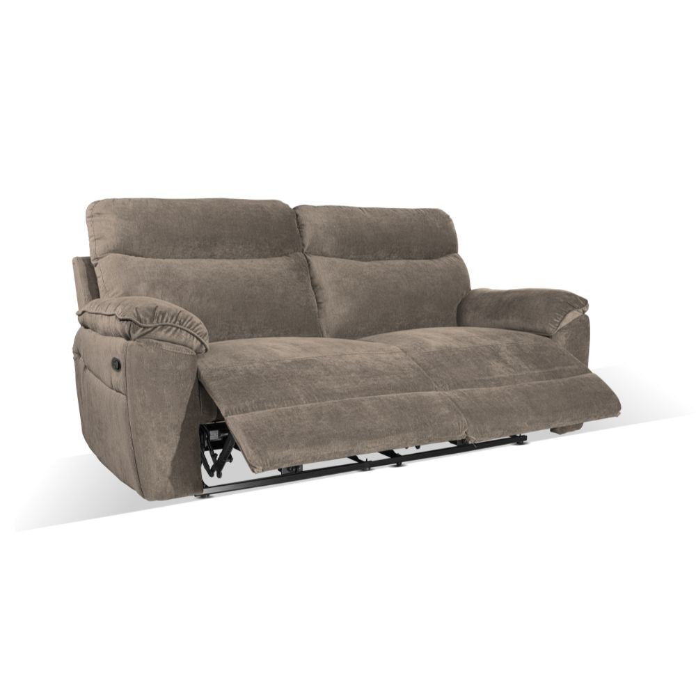Divano recliner Boston 3 posti manuale in tessuto barrel 21 tortora