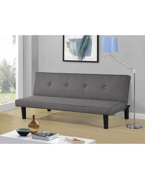 Divano tre posti moderno, reclinabile a letto, lino grigio 166cm Sicorage Elian