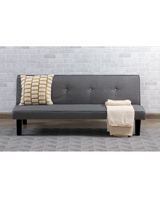 Divano tre posti moderno, reclinabile a letto, lino grigio 166cm Sicorage Elian