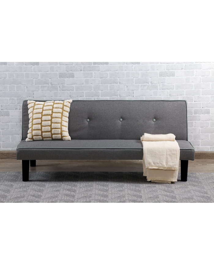 Divano tre posti moderno, reclinabile a letto, lino grigio 166cm Sicorage Elian