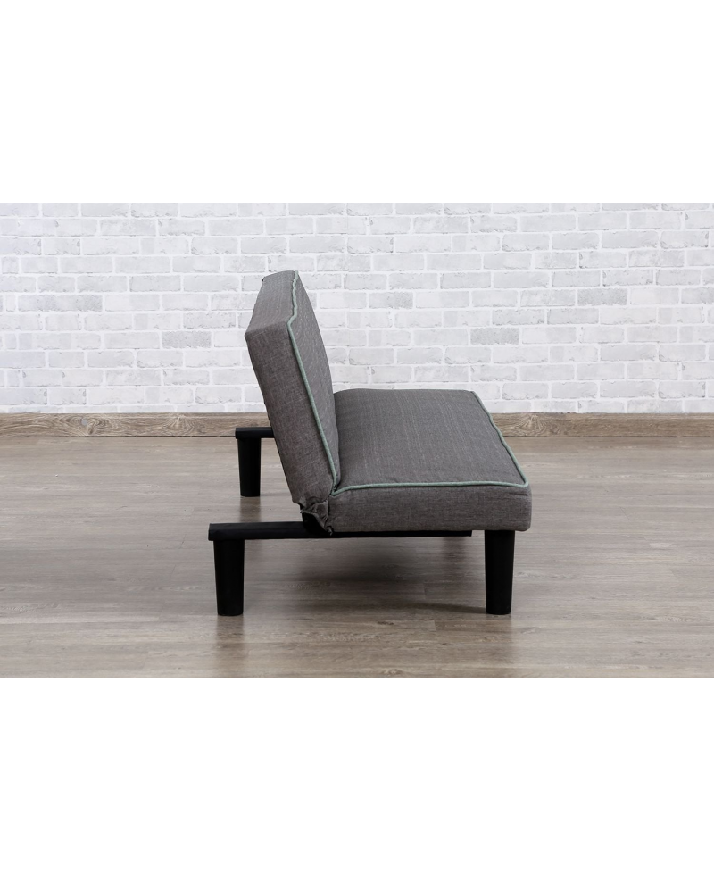 Divano tre posti moderno, reclinabile a letto, lino grigio 166cm Sicorage Elian