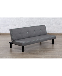 Divano tre posti moderno, reclinabile a letto, lino grigio 166cm Sicorage Elian