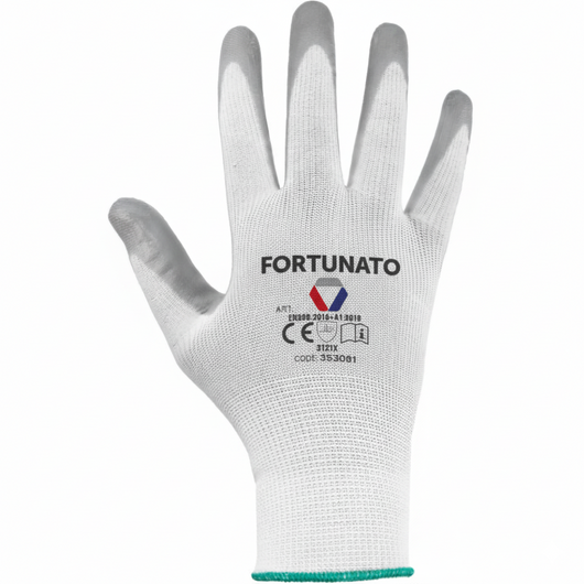 Guanti in poliestere con palmo in nitrile per lavori leggeri