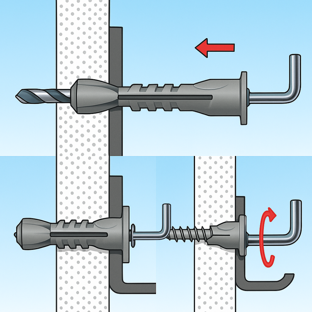 Fissaggio universale lastre gancio medio nylon sbn 9/2 Ø9 mm x 43 mm 200 pezzi