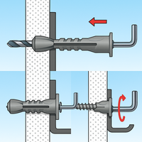 Fissaggio universale lastre gancio medio nylon sbn 9/2 Ø9 mm x 43 mm 200 pezzi