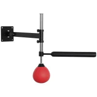 Speed Bag a Parete per Boxe e MMA ad Altezza Regolabile con Asta, Acciaio e PU, 79x72x20 cm, Rosso