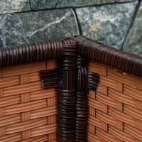 Orto Rialzato a 3 Livelli in Rattan Sintetico senza Fondo per Piante e Verdure, 120x120x40cm, Grigio