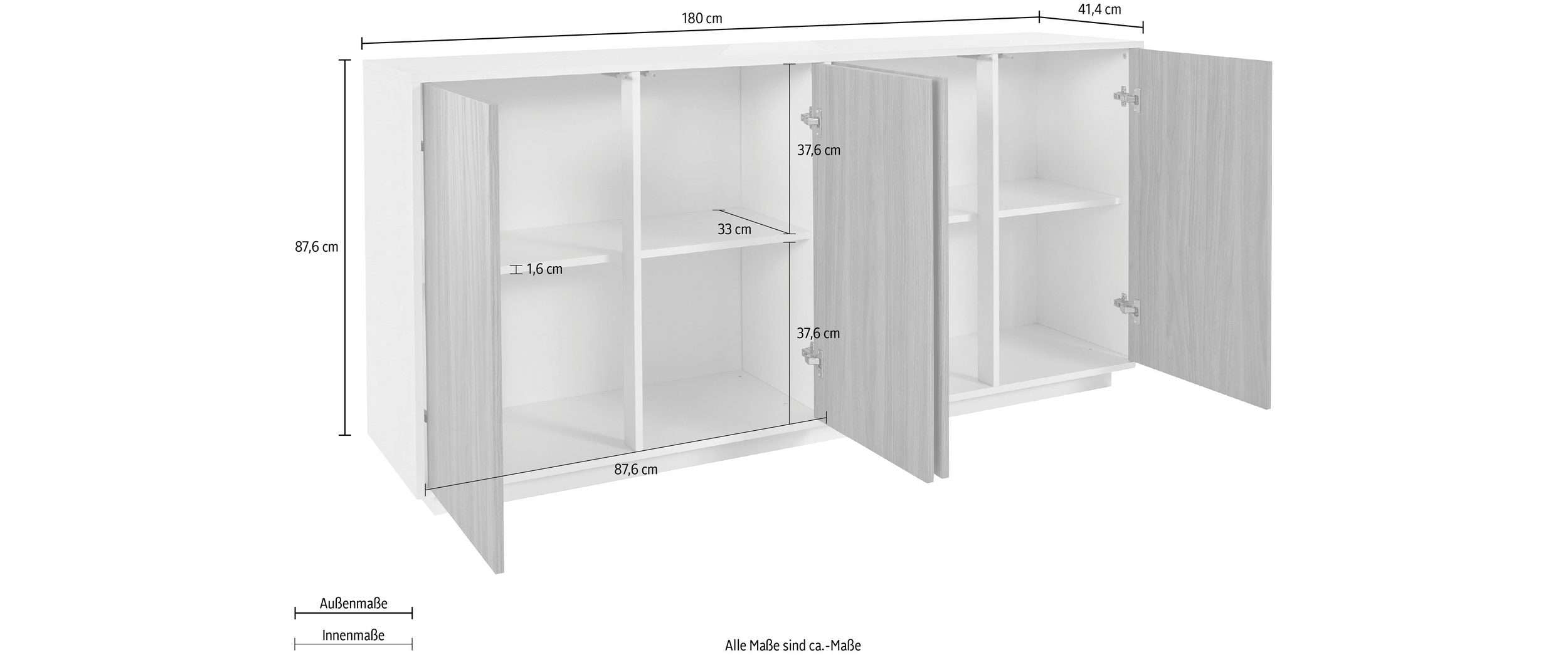 Credenza cucina 180cm buffet mobile soggiorno moderno antracite Ceila Report