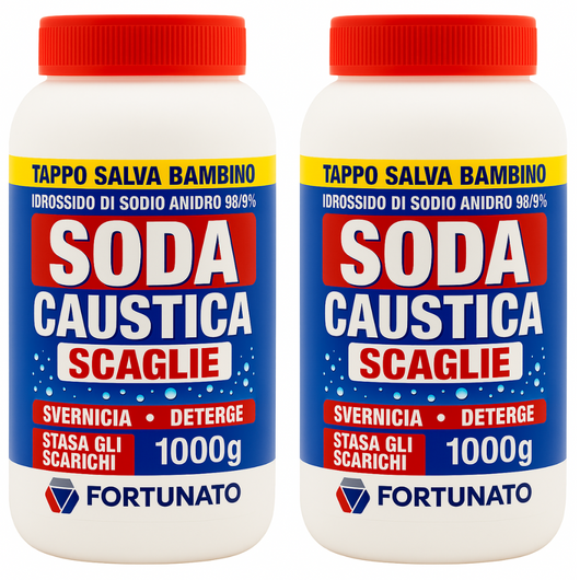 Disgorgante potente per scarichi e forni soda caustica da 1 kg pezzi 2