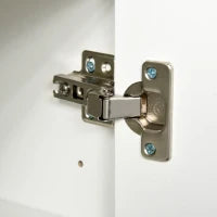 Mobiletto 2 Cassetti e 2 Ante, Apertura a Pressione, Mobile con 2 Cassetti e 2 Ante per Casa e Ufficio, 79x36x74cm, Bianco Opaco