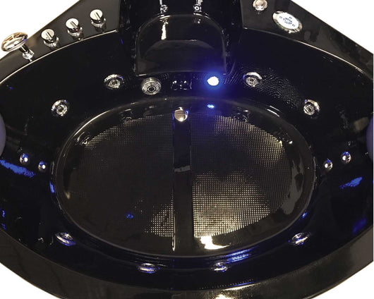 Vasca idromassaggio Nera 150 X 150 cm Cromoterapia 14 getti – Dolphin