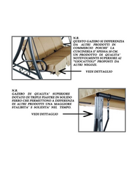 Dondolo tre posti reclinabile a letto 190x170x110cm ecrÃ¹ Sicorage Azen