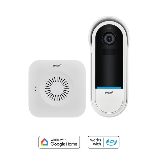 OMAJIN by Netatmo Campanello Intelligente 2K wireless, batteria, suoneria inclusa, rilevamento movimenti/persone, IP65, monitoraggio zone, audio bidirezionale, archiviazione SD/Cloud, OVD-01