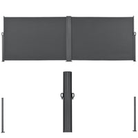 Paravento Doppio Estraibile Alcazaba per Esterni 180 x 300 x 300 cm Grigio pro.tec